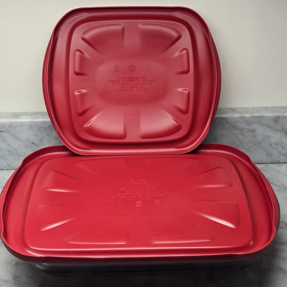Anchor Hocking Glass‎ Bakeware Set 2 Piece Rectangular Baking Dishes w/ Red Lids